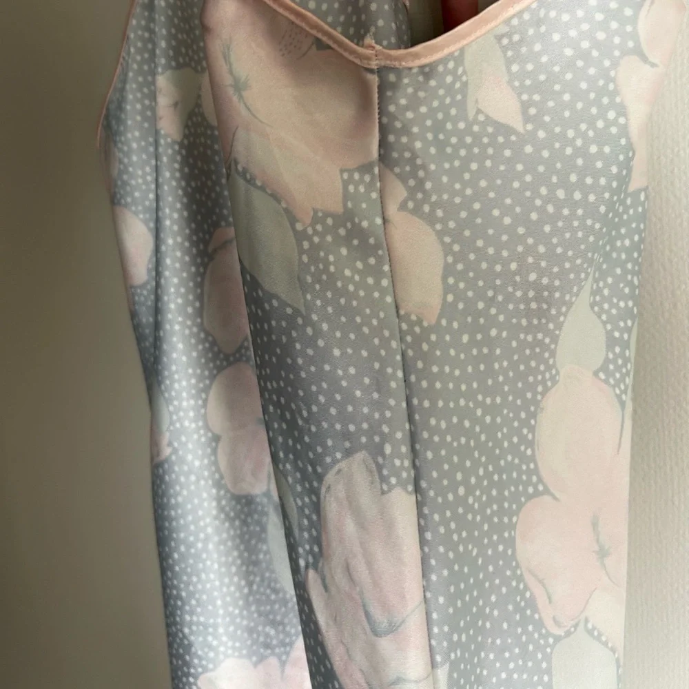 VINTAGE 90s Pastel Floral Bias Cut Ruffle Slip Dress Fairy Coquette Romantic | M